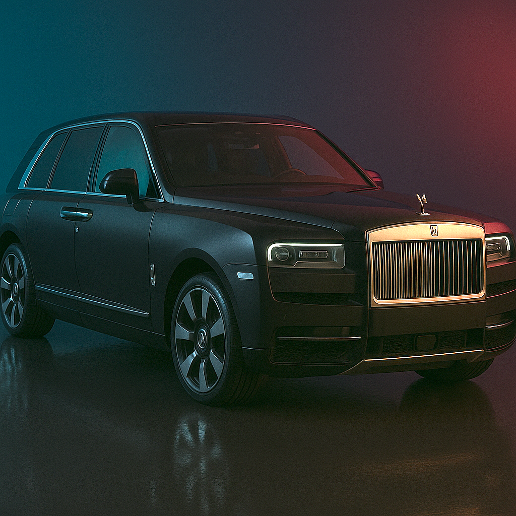 Majestic 2023 Rolls-Royce Cullinan ultra-luxury SUV in sophisticated black finish, three-quarter view showcasing the iconic Spirit of Ecstasy, commanding Pantheon grille, unparalleled British craftsmanship, and supreme white-glove luxury that defines Exotic City Toys' most exclusive Miami transportation experience