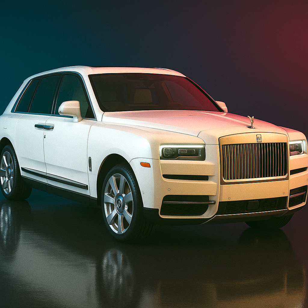 Elegant 2023 Rolls-Royce Cullinan ultra-luxury SUV in pristine white finish, three-quarter angle highlighting the legendary Spirit of Ecstasy, imposing Pantheon grille, exquisite British craftsmanship, and the ultimate in Miami white-glove concierge luxury transportation offered by Exotic City Toys